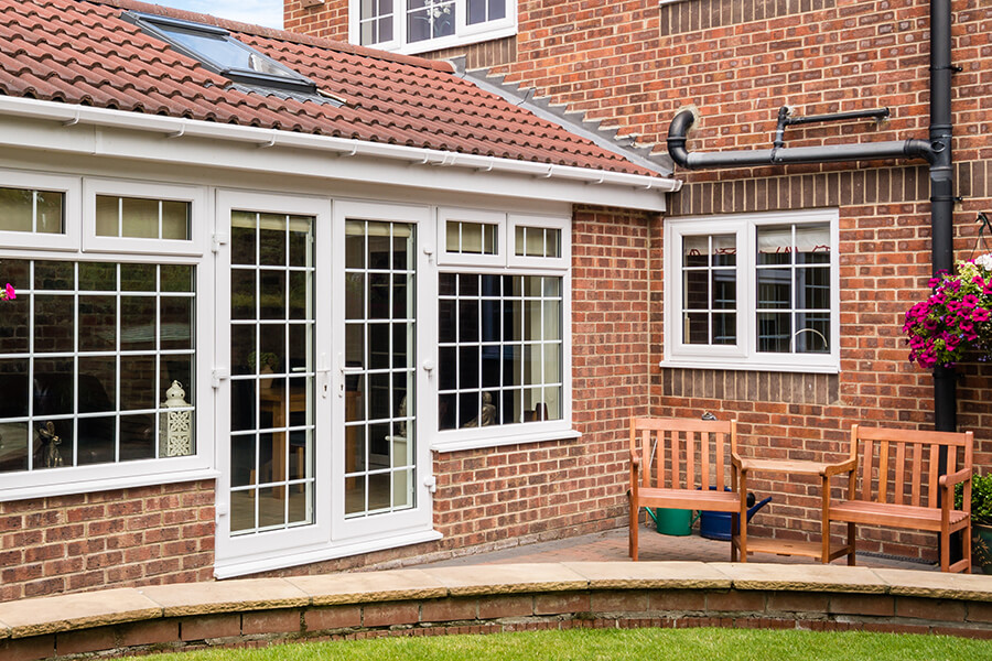 White uPVC french door