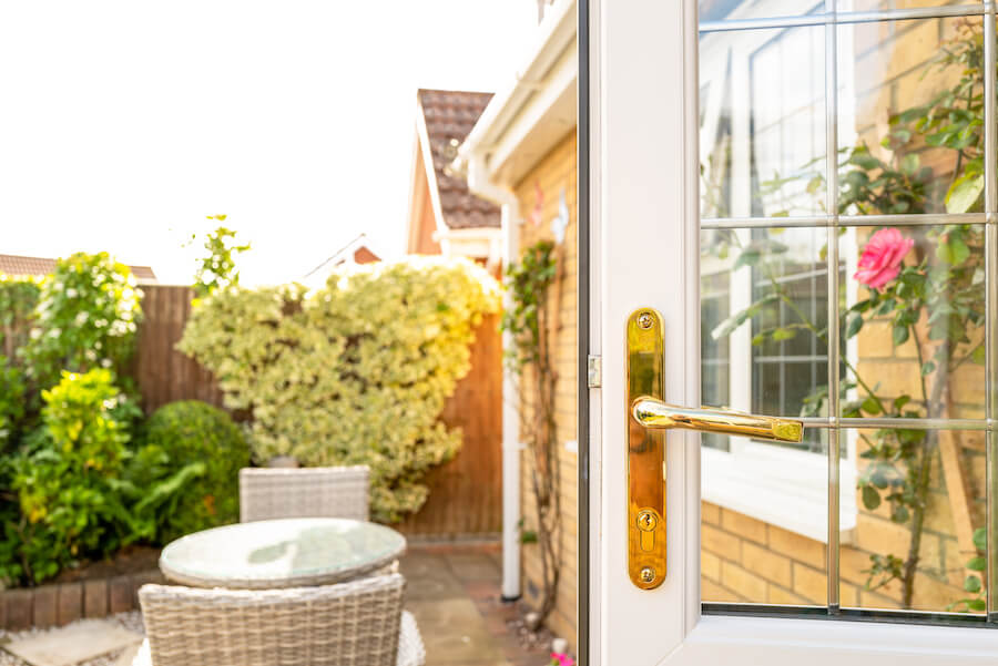 white uPVC back door
