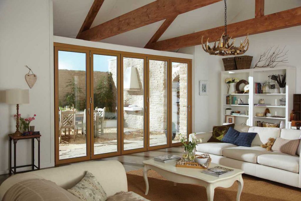Origin oak effect bifold door