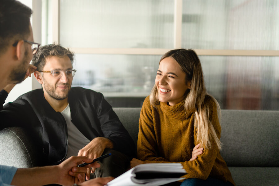 Customers talking