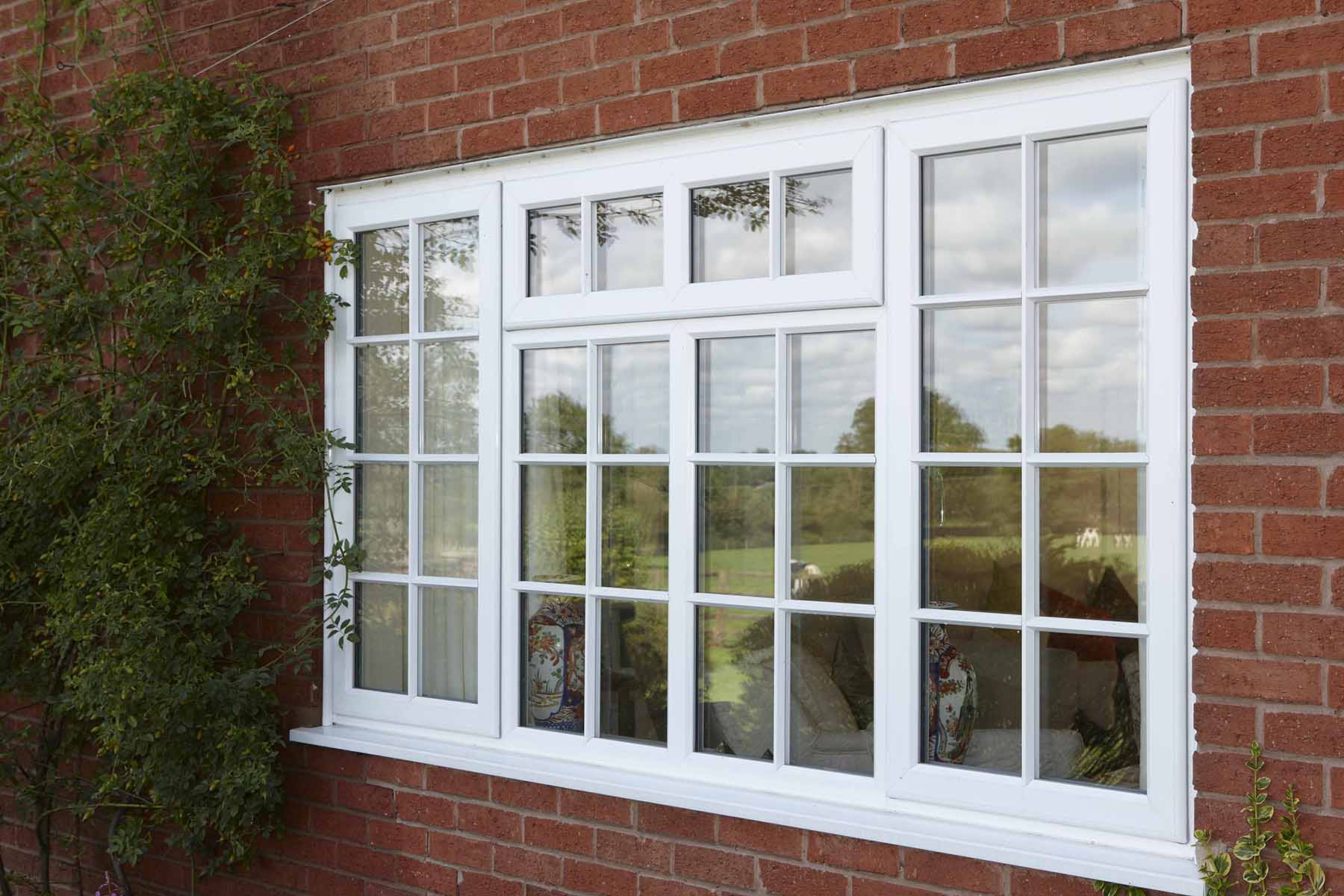 White uPVC casement window